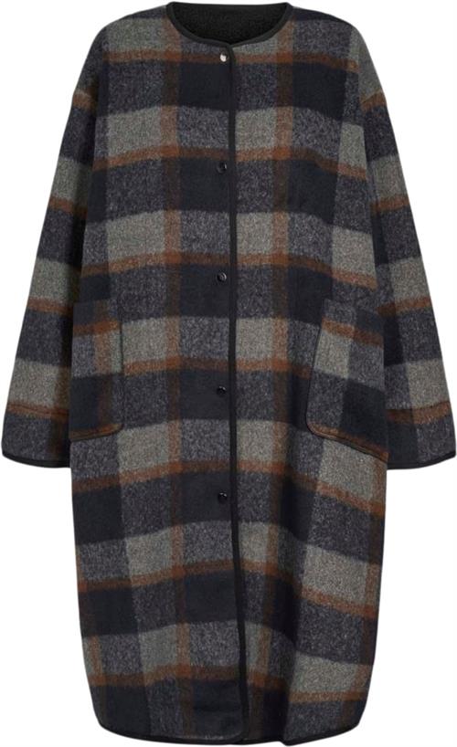 Lollys Laundry Lockerbie Coat Kvinde Check Print Frakker Str M - Polyester hos Magasin