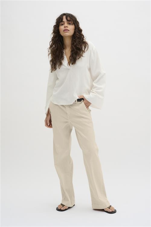 My Essential Wardrobe Laramw Pant 149 Kvinde Birch Bukser Med Lige Ben Str 46 - hos Magasin