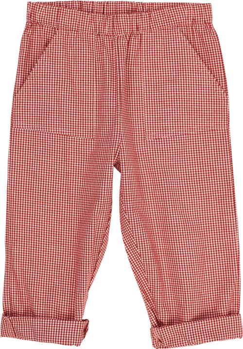 Copenhagen Colors Check Pant With Elastic AT THE Wais Kvinde Red Check Combi Bukser Str 122 - Bomuld hos Magasin