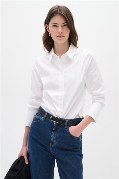 InWear Callyiw Shirt Kvinde Pure White Langærmede Skjorter Regular Fit Str 42 - hos Magasin