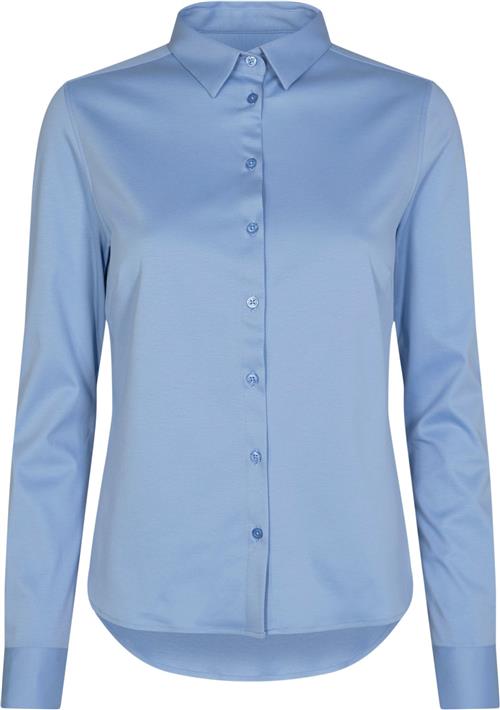 Mos Mosh Tina Jersey Shirt Kvinde Bel Air Blue Langærmede Skjorter Str XS - hos Magasin