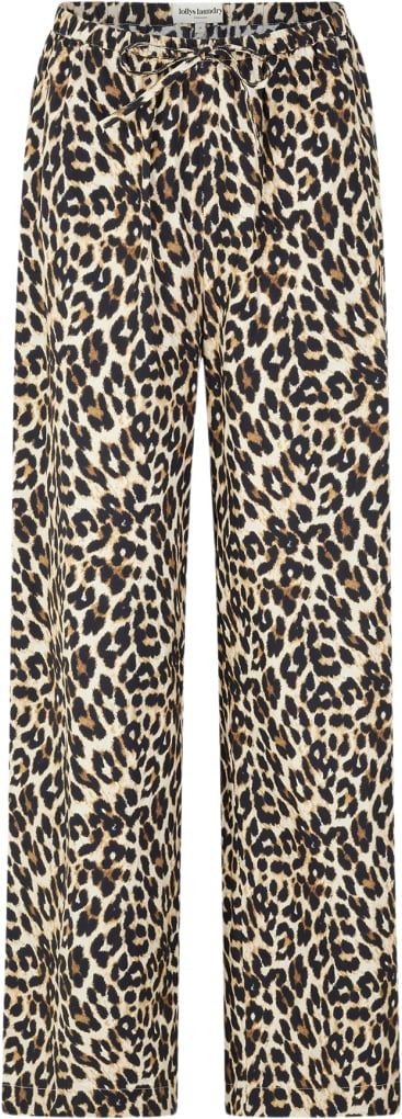 Lollys Laundry Ritall Pants Kvinde Leopard Print Bukser Med Brede Ben Str S - hos Magasin