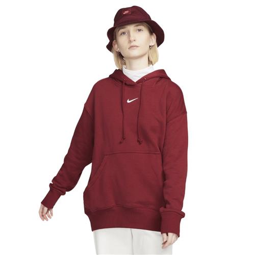 Nike Sportswear Phoenix Fleece Kvinde Team Red/white Hættetrøjer Str L - Bomuld hos Magasin