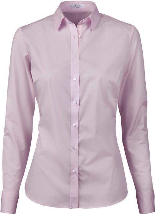 Stenströms Shirt s Poplin Stretch/jersey Kvinde Pink Langærmede Skjorter Slim Fit Str 40 - hos Magasin