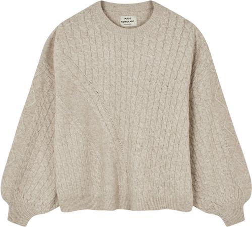 Se Mads Nørgaard - Copenhagen Recycled Wool Mix Rokko Sweater Kvinde Sand Sweaters Str M - hos Magasin ved Magasin