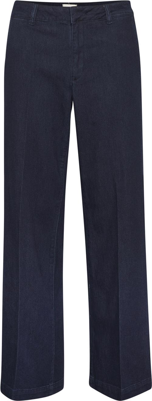 Se My Essential Wardrobe Laramw Pant 115 Kvinde Dark Blue Un-wash Bukser Med Lige Ben Str 46 - hos Magasin ved Magasin