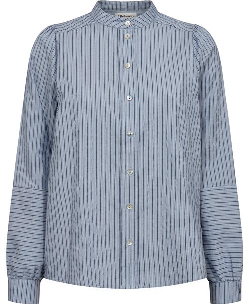 Lollys Laundry Linall Shirt LS Kvinde Blue Langærmede Skjorter Str XS - hos Magasin