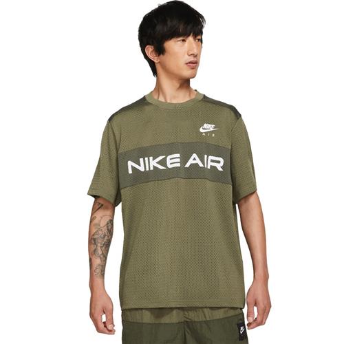 Se Nike Sportswear air Mesh Tshirt Mand Green Kortærmede T-shirts Str S - Polyester hos Magasin ved Magasin