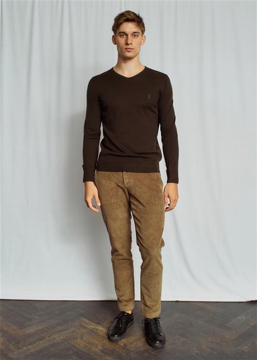 Se Bruun & Stengade BS Kenn Regular Fit Chinos Mand Taupe Chinos Str W31 / L34 - hos Magasin ved Magasin