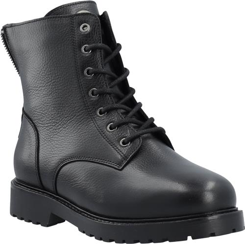 Se Cashott Casaya Lace Boot Warm Lining WR Leather Kvinde Black Vinterstøvler Str 39 - hos Magasin ved Magasin