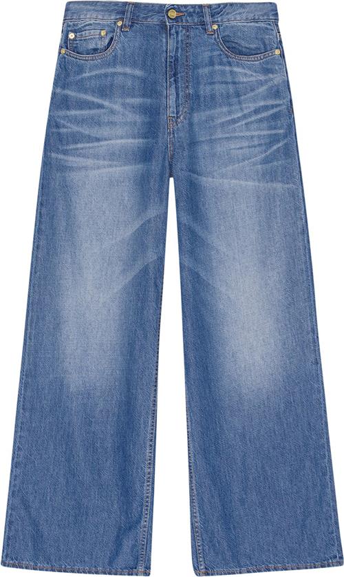 Ganni Light Denim Wide Jeans Kvinde Mid Blue Vintage Wide Jeans Str 25 Denim - hos Magasin