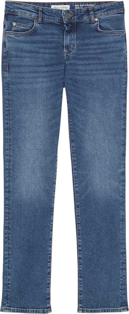 Marc O’Polo Denim Trouser, Straight fit, Regula Kvinde Authentic Mid Blue Wash Bukser Med Brede Ben Str 29 32 Denim - hos Magasin