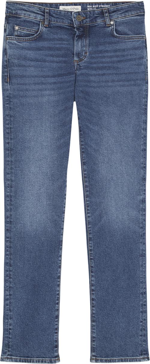 Marc O’Polo Denim Trouser, Straight fit, Regula Kvinde Authentic Mid Blue Wash Bukser Med Brede Ben Str 27 32 Denim - hos Magasin