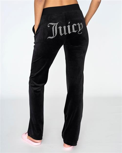 Se Juicy Couture Del Ray Diamante Track Pant Kvinde Black Sweatpants Str L - Velour hos Magasin ved Magasin