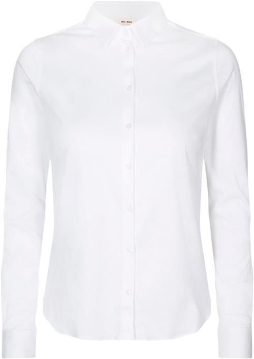 Mos Mosh Tina Jersey Shirt Kvinde White Langærmede Skjorter Str XS - hos Magasin