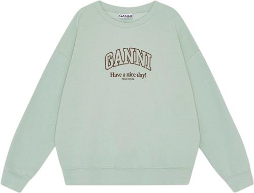 Ganni Isoli Ganni Oversized Sweatshirt Kvinde Aqua Foam Sweatshirts Str L/XL - hos Magasin