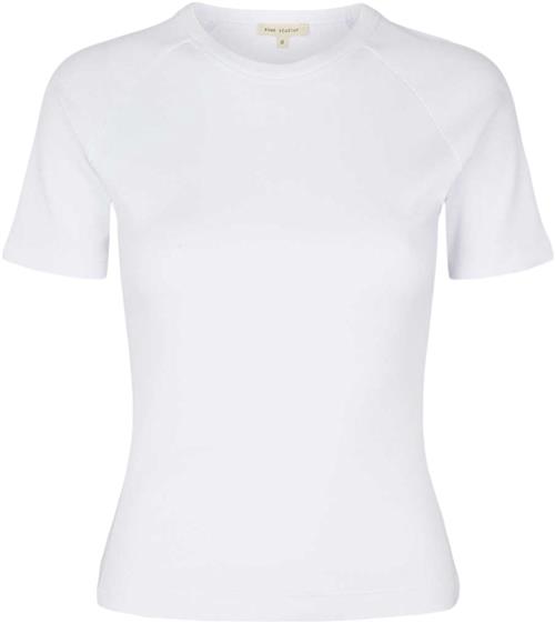 esmé studios Esblossom SS Oneck Rib T-shirt Kvinde White Kortærmede T-shirts Slim Fitting Str XL - hos Magasin