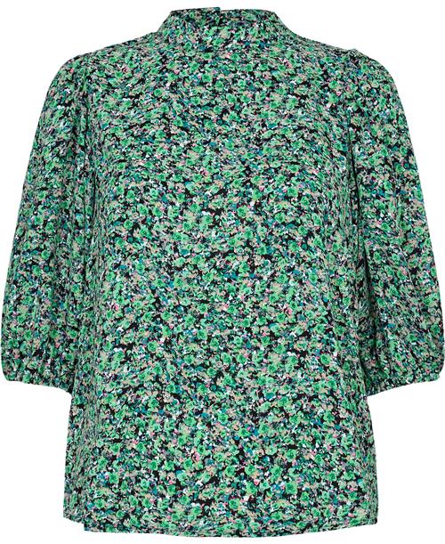 SisterS Point Ventiams1 Kvinde Green Flower Kortærmede Bluser Str XS - hos Magasin