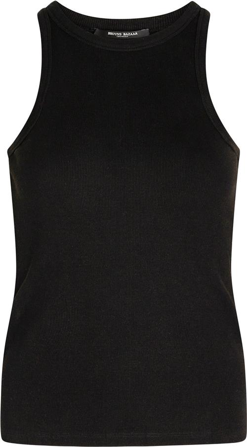 Bruuns Bazaar Katybb Rib Tank top Kvinde Black Tanktoppe Str S - Bomuld hos Magasin