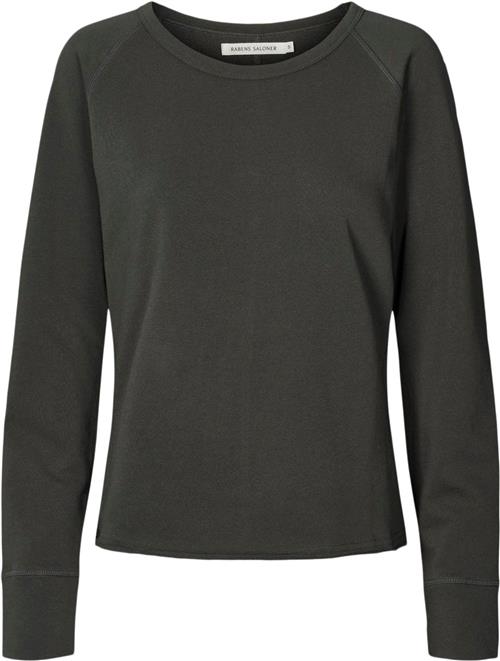 Rabens Saloner Light Stretch Long Sleeve top Nemi Kvinde Sort Langærmede T-shirts Str L - Bomuld hos Magasin