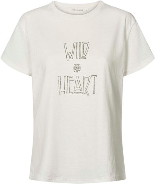 Rabens Saloner Wild @Heart Tshirt - Ambla Kvinde Chalk Kortærmede T-shirts Str L - hos Magasin