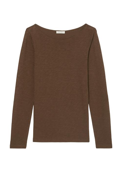 Se Marc O’Polo Tshirt, Long Sleeve, Boat Neck Kvinde Fall Brown Langærmede T-shirts Str XS - hos Magasin ved Magasin