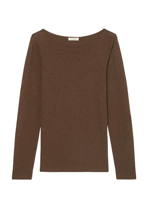 Marc O’Polo Tshirt, Long Sleeve, Boat Neck Kvinde Fall Brown Langærmede T-shirts Str S - hos Magasin