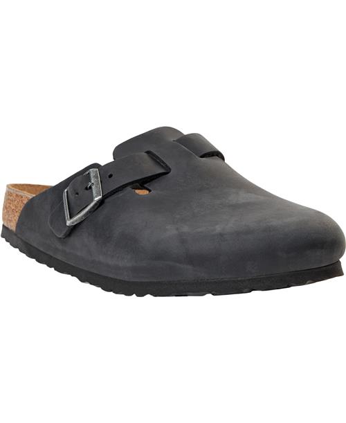 Se Birkenstock Boston Leoi Black Mand Black Sandaler Str 43 - hos Magasin ved Magasin