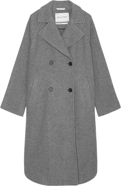 Marc O’Polo Mélange Double Wool, Cape Coat, rag Kvinde Medium Stone Melange Uldfrakker Str 36 - hos Magasin