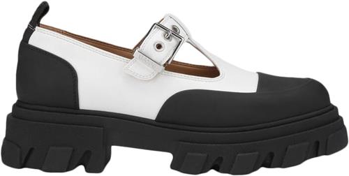 Ganni Cleated Mary Jane Kvinde Egret Loafers Str 41 - hos Magasin