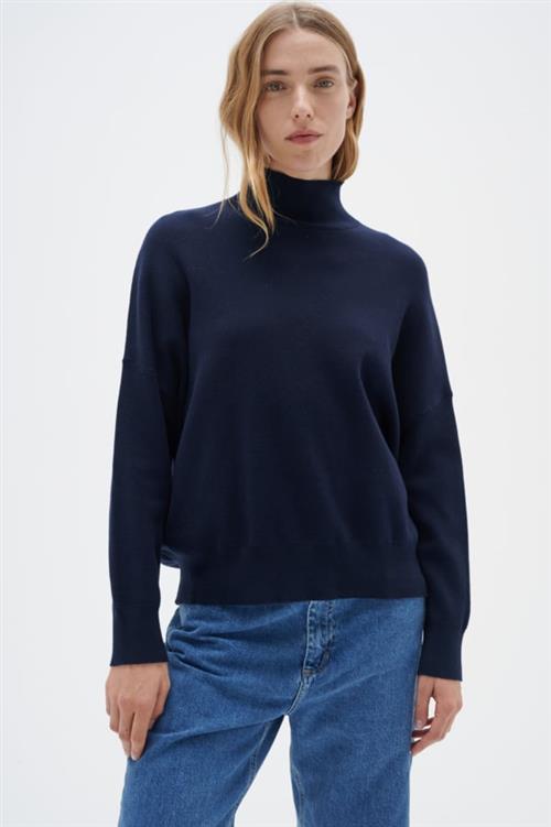 InWear Tenleyiw Turtleneck Pullover Kvinde Marine Blue Sweaters Str L - hos Magasin