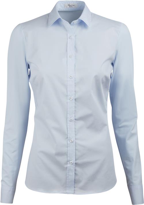 Stenströms Shirt S Poplin Stretch/jersey Kvinde Light Blue Langærmede Skjorter Str 46 - hos Magasin