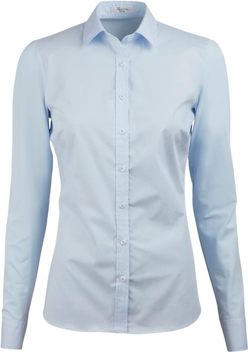 Se Stenströms Shirt S Poplin Stretch/jersey Kvinde Light Blue Langærmede Skjorter Str 36 - hos Magasin ved Magasin