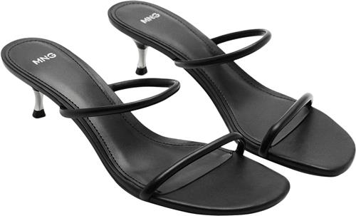 MANGO Strappy Heeled Sandals Kvinde Black Mules Str 41 - hos Magasin