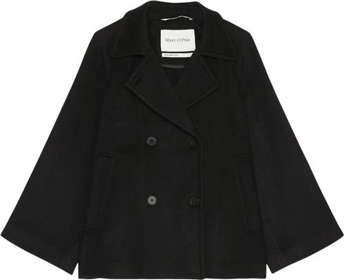 Marc O’Polo Wool Cape, Double Breasted, Lapel c Kvinde Black Overgangsjakker Str 40 - hos Magasin