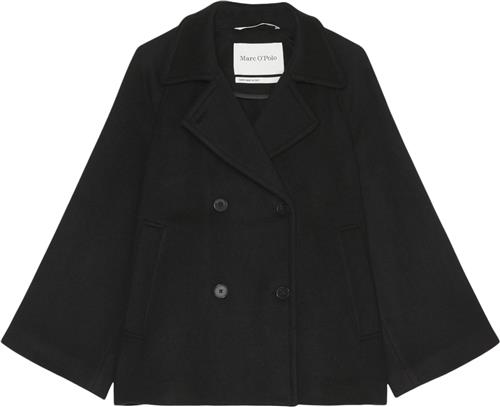 Marc O’Polo Wool Cape, Double Breasted, Lapel c Kvinde Black Overgangsjakker Str 34 - hos Magasin