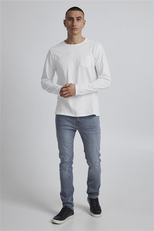 Se Blend Bhnicolai tee l.s. Noos Mand White Langærmede T-shirts Str L - hos Magasin ved Magasin