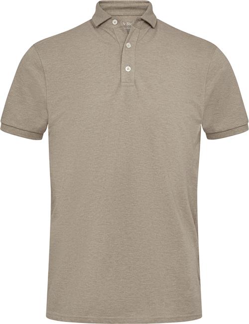 Bruun & Stengade BS Monir Regular Fit Polo Shirt Mand Brun Kortærmede Poloer Str L - Bomuld hos Magasin