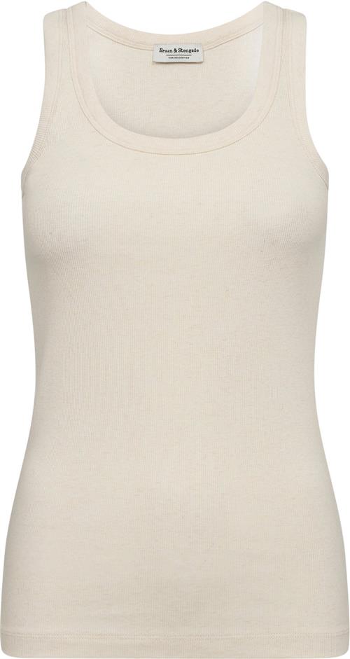 Bruun & Stengade BS Charlotte Top Kvinde Off White Tanktoppe Str XL - Bomuld hos Magasin