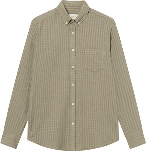 Forét Dawn Jacquard Shirt Mand Dusty Olive Langærmede Skjorter Str XL - hos Magasin