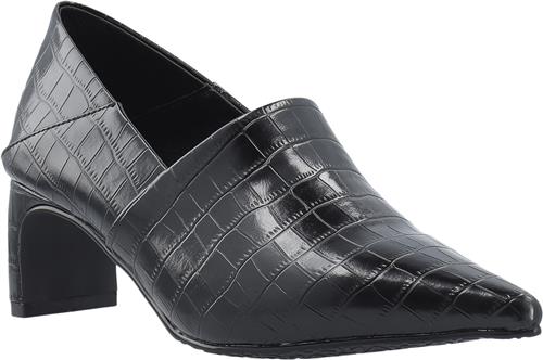 Bianco Rowe Heel Step Down Mule #C Kvinde Black Croco Mules Str 39 - hos Magasin