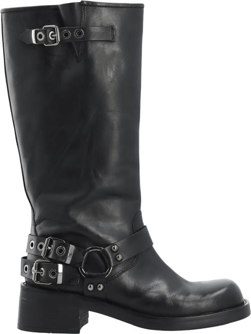 Bianco Biaharper Biker Boot Pull Up Leather Kvinde Jet Black Cowboy & Biker Str 39 - hos Magasin