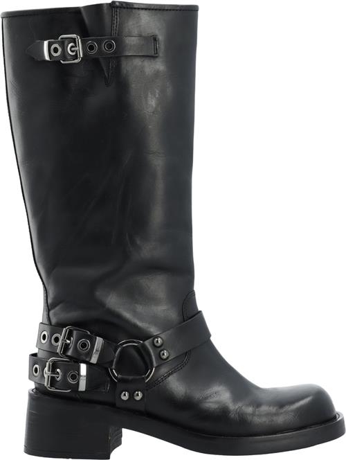 Bianco Biaharper Biker Boot Pull Up Leather Kvinde Jet Black Cowboy & Biker Str 37 - hos Magasin