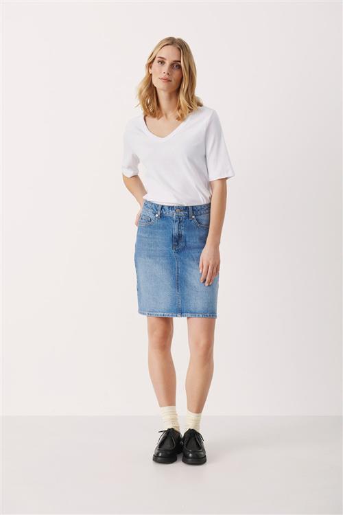 Part Two Olenapw SK Kvinde Blue Denim Korte Nederdele Classic Fit Str 40 - hos Magasin