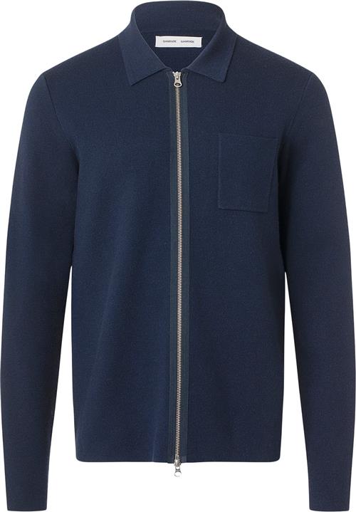 Se Samsøe Samsøe Guna X zip 10490 Mand Sky Captain Cardigans Str M - Viskose hos Magasin ved Magasin