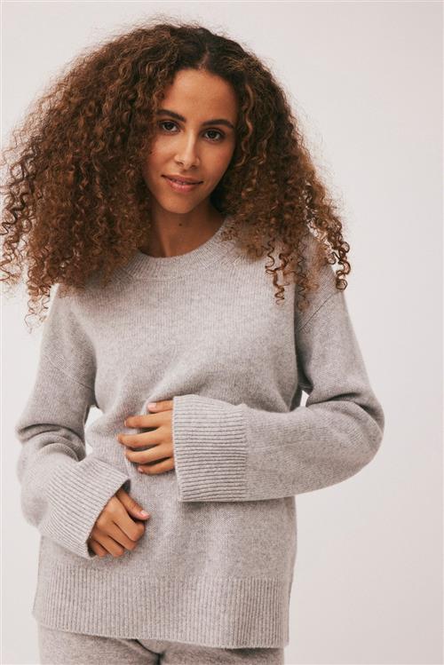 Magasin du Nord Collection Magasin Classic 2 100 Cashmere Kvinde Light Grey Melange Sweaters Str S Cashmere