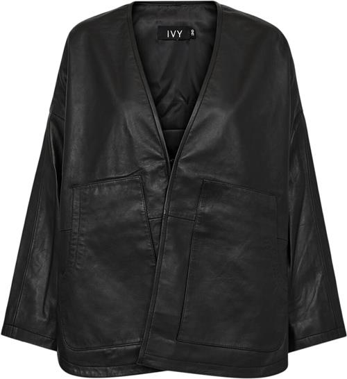 Se IVY Copenhagen Ivykylie Leather Cardigan Kvinde Black Læderjakker Str 40 - Læder hos Magasin ved Magasin