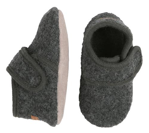 Se Melton Wool Shoe Velcro Grå Hjemmesko Str 22-23 - Uld hos Magasin ved Magasin