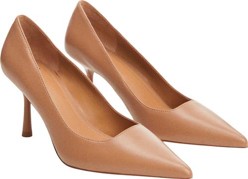 Se MANGO Heel Leather Shoes Kvinde Medium Brown Pumps & Stiletter Str 42 - hos Magasin ved Magasin