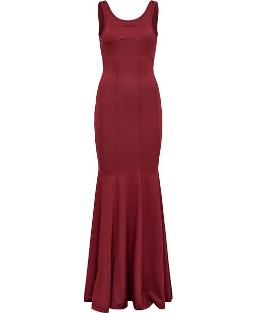 Han kjøbenhavn Logo Stretch Jersey Long Dress Kvinde Bordeaux Maxi Kjoler Str M - Polyester hos Magasin